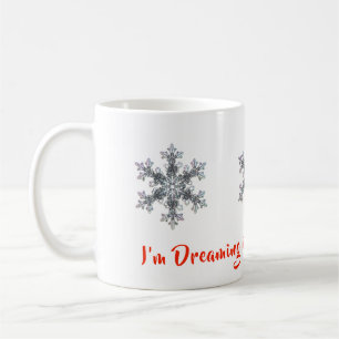 Mug Je rêve d’un Noël blanc, des flocons de neige