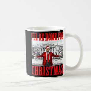 Mug Je serai à la maison pour Noël pour Trump Père Noë