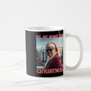 Mug Je serai à la maison pour Noël Trump Père Noël Sel