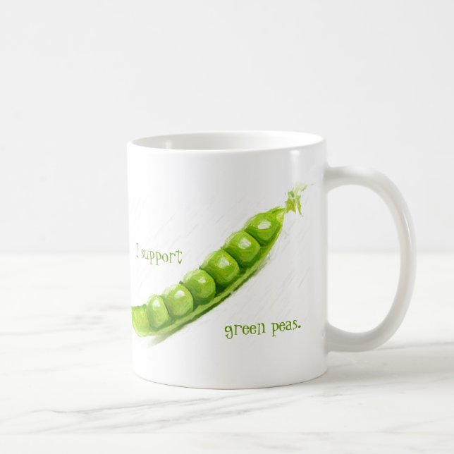 Mug Je soutiens les pois verts fuuny (Droite)