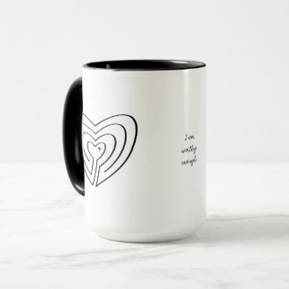 Mug Je suis assez digne Labyrinthe Coeur