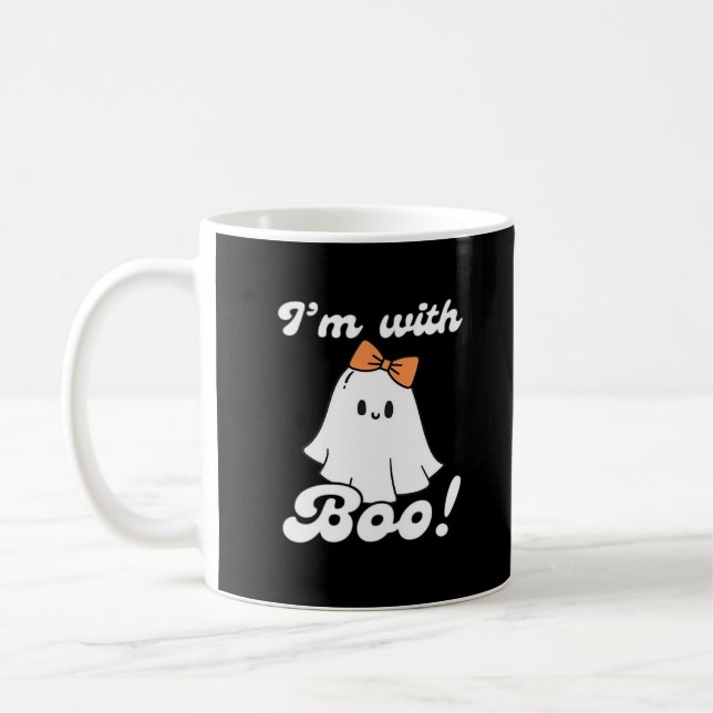 Mug Je suis avec Boo style rétro drôle (Gauche)