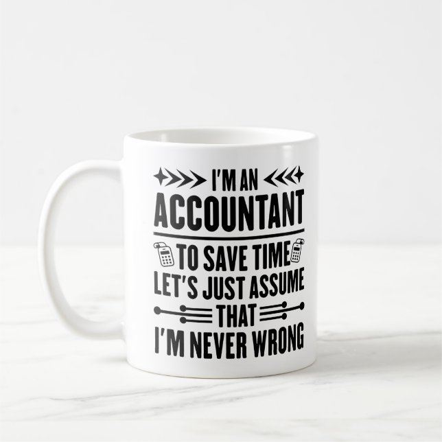 Mug Je suis comptable Comptabilité Drôle Dit Père (Gauche)