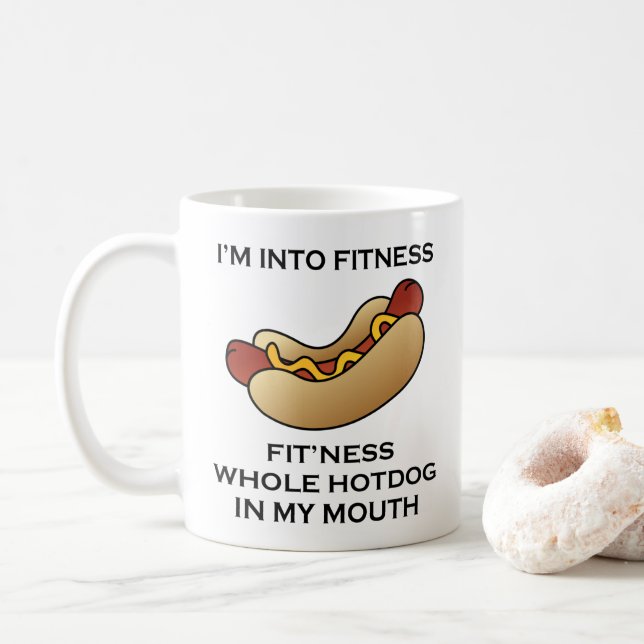 Mug Je suis dans le hot-dog de forme physique (Avec donut)