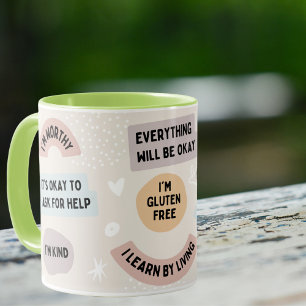 Mug Je suis Gluten Crème Libre Jaune Blush Moderne Abs
