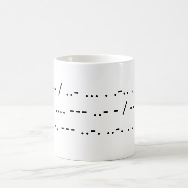 Mug Je suis inutile sans mon café (Morse) (Centre)