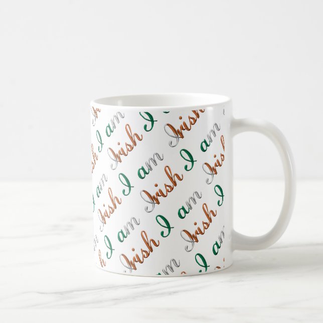 Mug Je suis irlandais Motif de typographie de la Count (Droite)