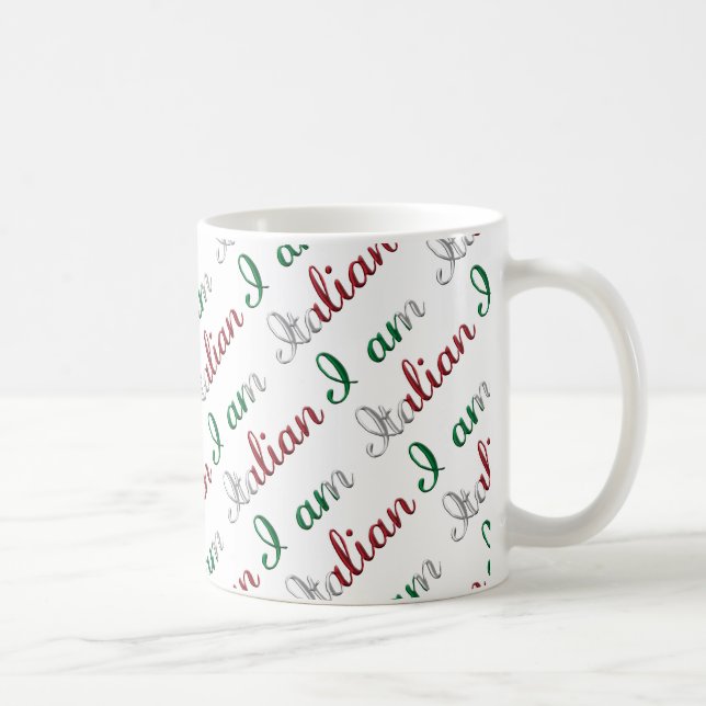 Mug Je suis Italien Motif de Typographie (Droite)