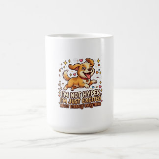 Mug Je suis juste excité par tout | Gif de chiot migno