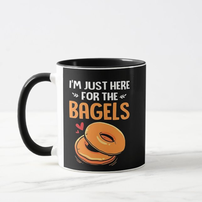 Mug Je suis juste là pour la nourriture juive Bagels (Gauche)