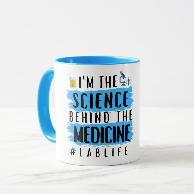Mug Je suis la science derrière la médecine - #lablife (Devant gauche)