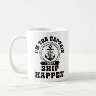 Mug Je suis le Capitaine que je fais bateau à voile Ci