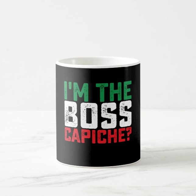 Mug Je suis le patron Capiche drôle Italien (Centre)
