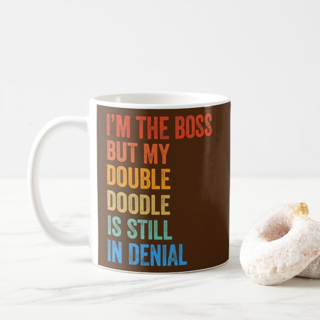 Mug Je suis le patron mais mon double Doodle est toujo (Avec donut)