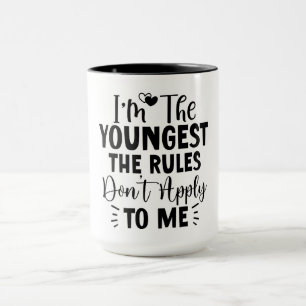 Mug Je suis le plus jeune, les règles ne s'appliquent 