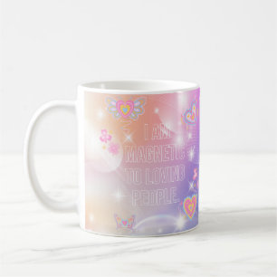 Mug Je suis Magnétique, Motivationnel, Inspirant, Rose