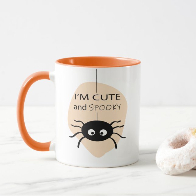 Mug Je suis mignon et Éffrayant l Spider Halloween Thè (Avec donut)