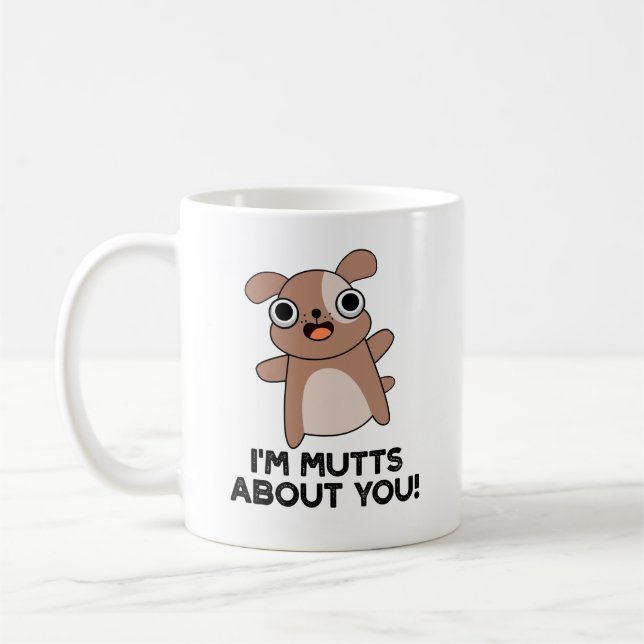 Mug Je suis Mutts à propos de toi Drôle chien jeu (Gauche)