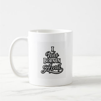 Mug Je suis né en avril - Tee-shirt à typographie vint