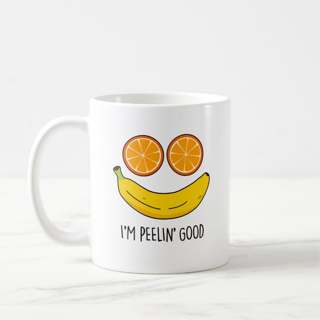 Mug Je suis Peelin Bon Amusant Fruit Pun (Gauche)