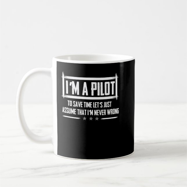 Mug Je suis pilote pour gagner du temps | L'aviation n (Gauche)