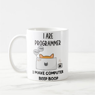 Mug Je suis programmeur Cat Beep Boop chat Programmeur
