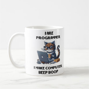 Mug Je suis programmeur Cat Beep Boop chat Programmeur