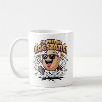 Mug Je suis ravi – Dessin animé de jeu de mots drôle s