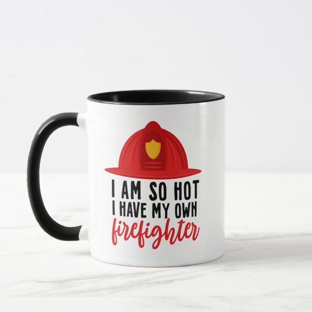 Mug Je Suis Si Chaud Que J'Ai Mon Propre Pompier (Gauche)