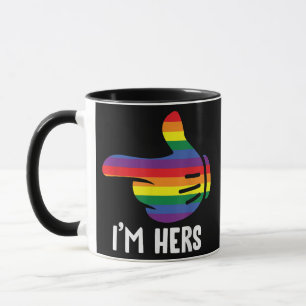 Mug Je suis son couple lesbien arc-en-ciel drôle LGBT