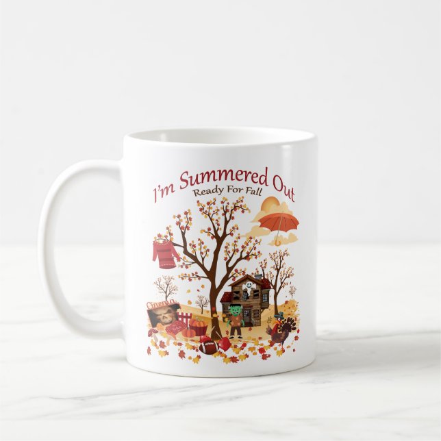 Mug Je suis Summered prêt pour l'automne - paysage (Gauche)