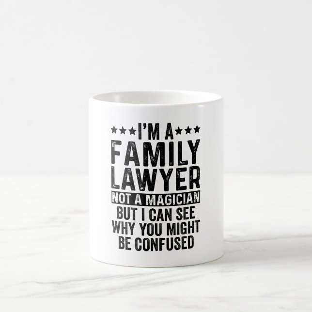 Mug Je suis un avocat de famille pas un magicien drôle (Centre)