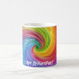 Mug Je Suis Un Beau Art numérique Arc-En-Ciel