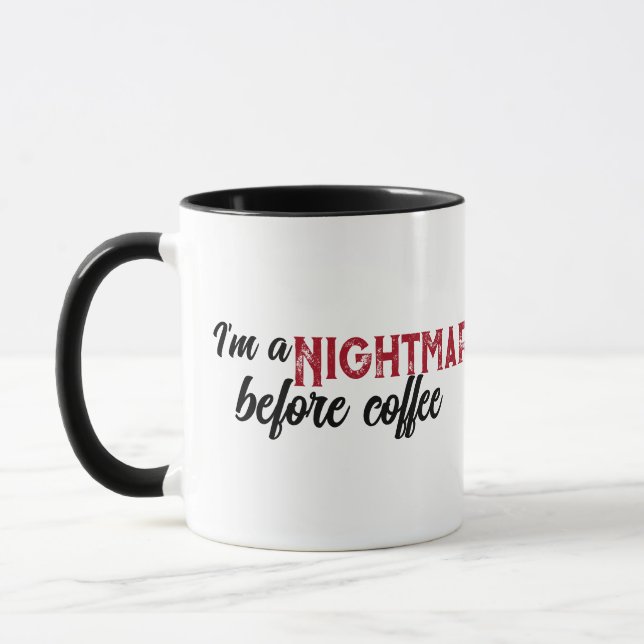 Mug Je suis un cauchemar avant la boue Éffrayante Hall (Gauche)