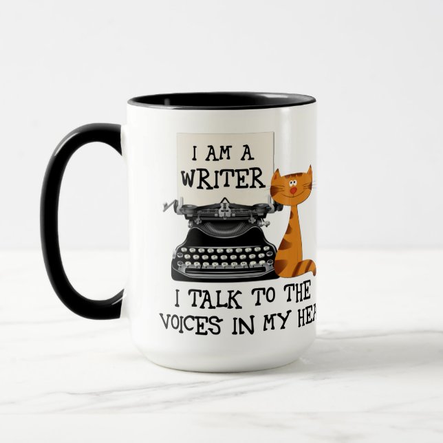 Mug Je suis un écrivain je parle à voix dans ma tête (Gauche)