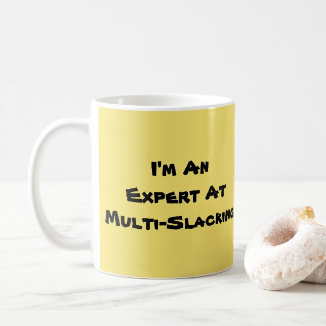 Mug Je suis un expert multi-slacker (Avec donut)