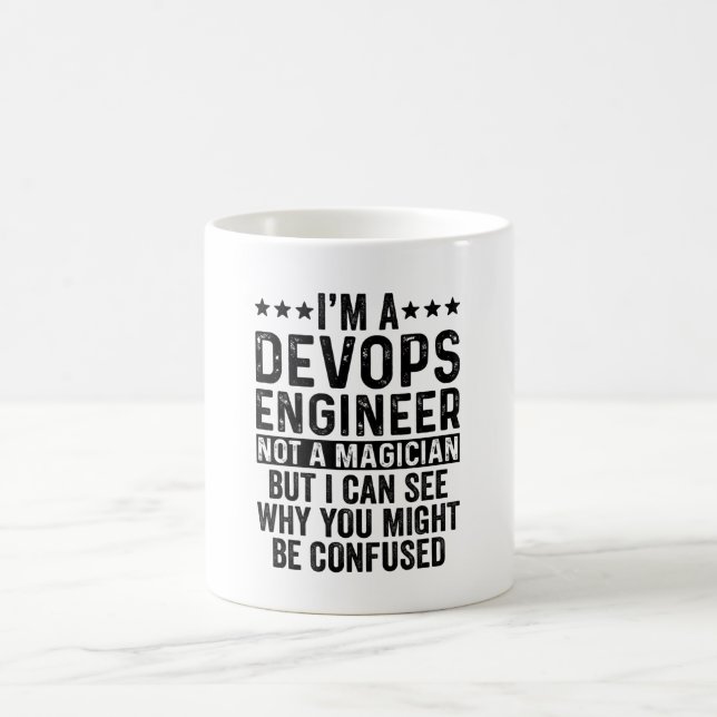 Mug Je suis un ingénieur de Devops pas un magicien drô (Centre)