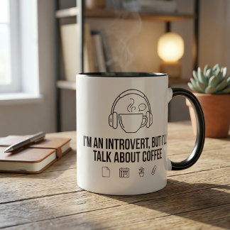 Mug Je suis un Introverti Mais Je Parlerai de Café Drô