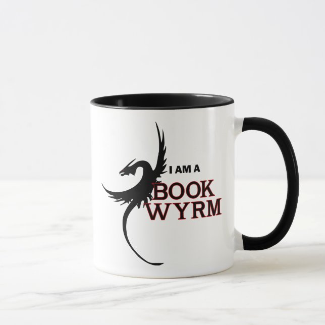 Mug Je suis un livre Wyrm (un côté imprimé) (Droite)