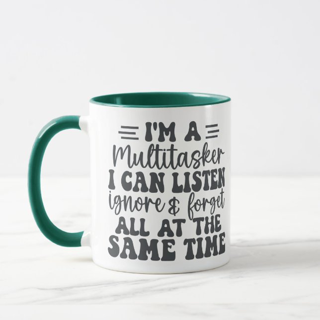 Mug Je suis un multitâche que je peux écouter ignorer  (Gauche)