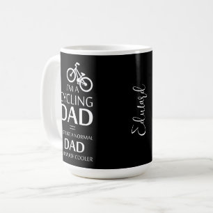 Mug Je suis un papa à vélo qui s’amuse Noir Blanc Nom 
