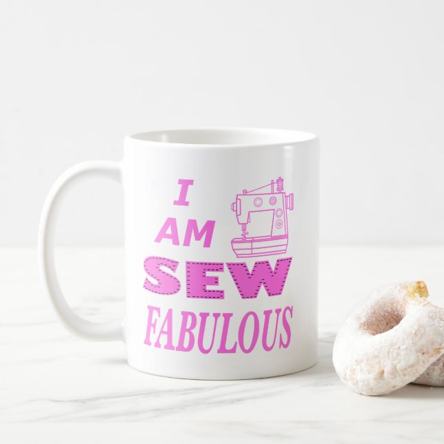 Mug Je Suis Un Peu Fabuleux En Rose Et Blanc (Avec donut)