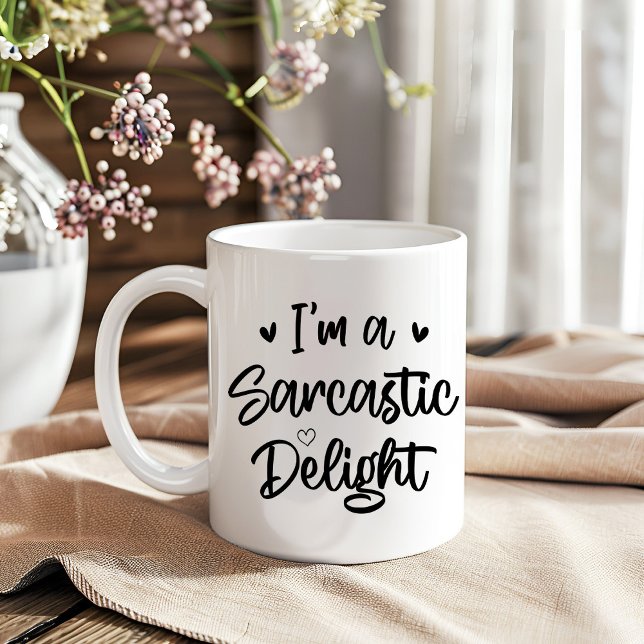 Mug Je suis un sarcastique ravi de l'amoureux du sarca (Créateur téléchargé)