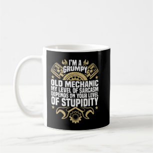 Mug Je suis un vieux mécanicien grincheux, citation mo