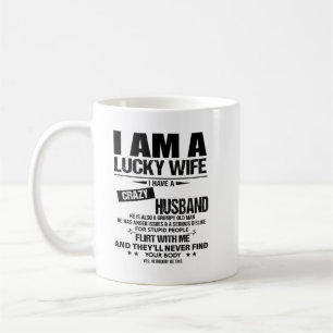 Mug Je suis une femme chanceuse, j'ai un mari fou