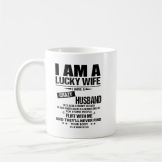 Mug Je suis une femme chanceuse, j'ai un mari fou