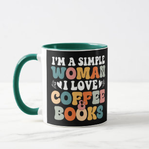 Mug Je suis une femme simple, j'aime le café et les li
