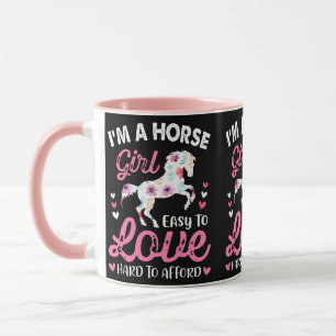 Mug Je suis une fille de cheval facile à aimer diffici