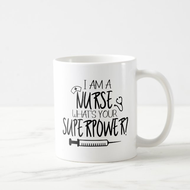Mug Je suis une infirmière Quel est votre café de supe (Droite)