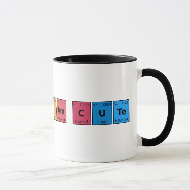 Mug Je suis une table périodique mignonne (Droite)